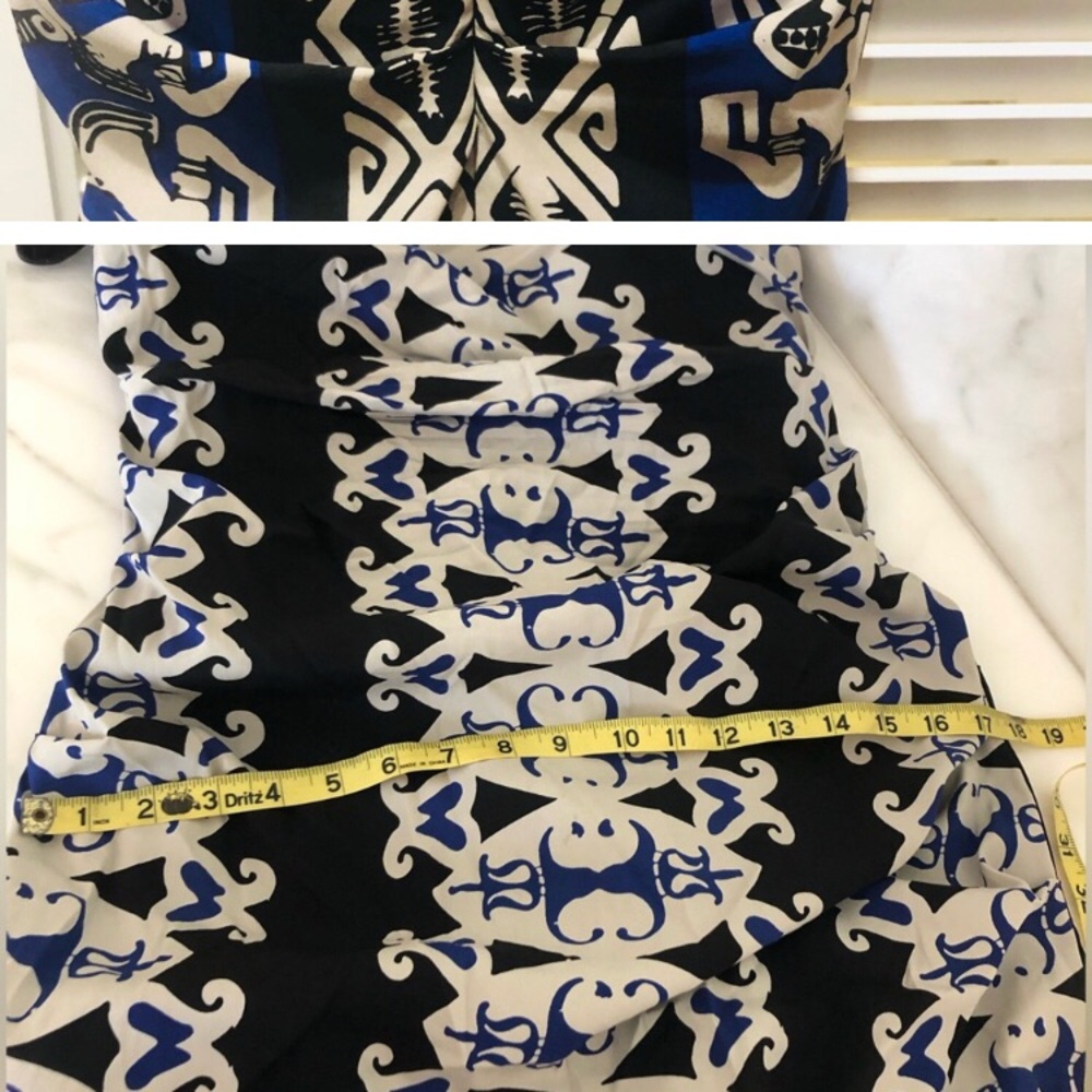 Nicole Miller Black and Blue Maxi Dress